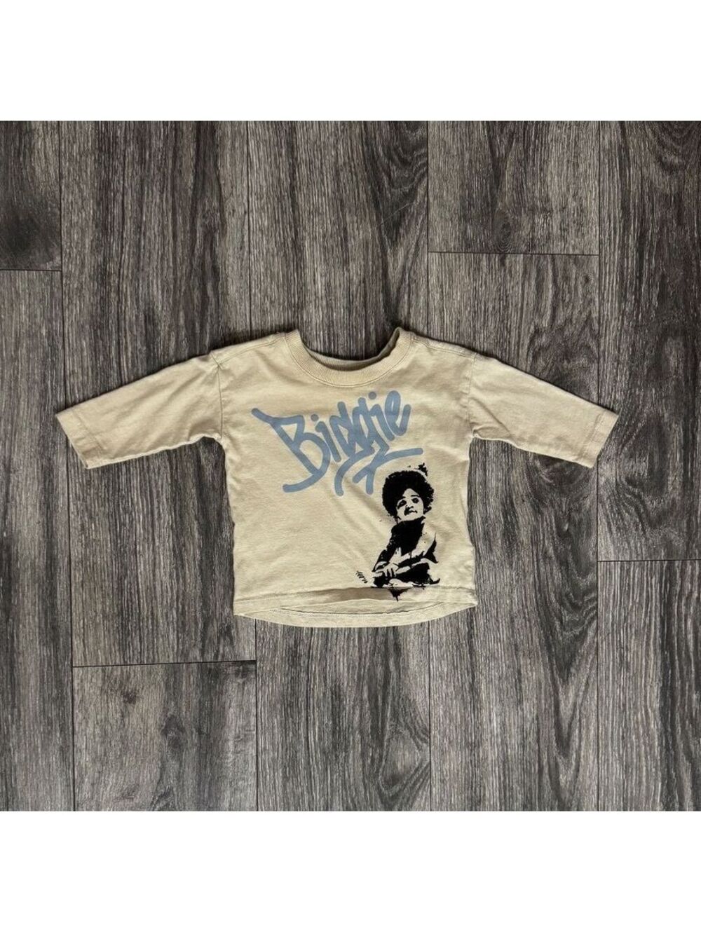 Notorious B.I.G. Biggie Smalls Baby Long Sleeve Graphic Tee Cream 3-6M Hip Hop